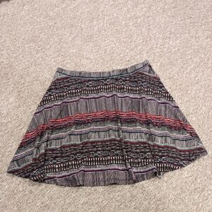 Multicolor Patterned A-Line Skirt